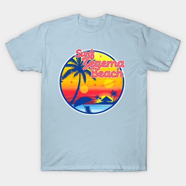 Surf Zegema Beach v2 T-Shirt by PopCultureShirts